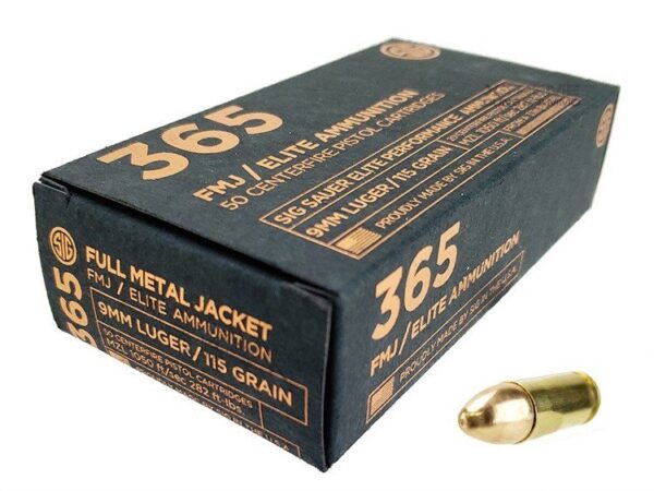Sig Sauer P365 9mm 115 Gr Elite Ball FMJ 50Rd Box